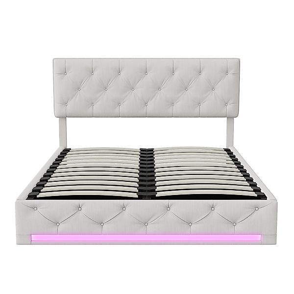 Furnishings Home Polsterbett LED Stauraumbett Doppelbett günstig online kaufen