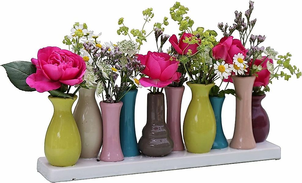 Jinfa Dekovase Handgefertigte kleine Keramik Deko Blumenvasen (Set, Je nach günstig online kaufen