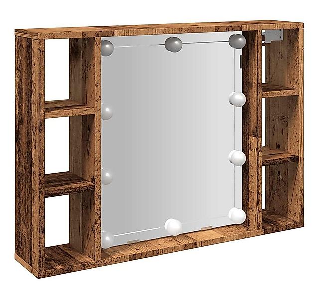 vidaXL Spiegelschrank Spiegelschrank mit LED-Leuchten Altholz-Optik 76x15x5 günstig online kaufen