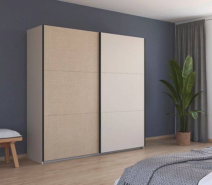 rauch Schwebetürenschrank "Senja", mit Absetzung in angesagter Rattan-Optik günstig online kaufen