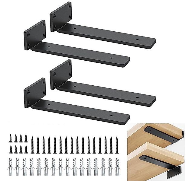 NUODWELL Wandregalhalter 4 Stück Regalhalterung, Schwebend Regal Wandhalter günstig online kaufen