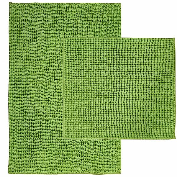 NYVI Badematten Set Chenille 2-teilig 45 x 50 cm und 50 x 80 cm Grün günstig online kaufen