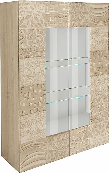 INOSIGN Vitrine "Miro", Stauraumvitrine, Höhe 166 cm mit dekorativem Siebdr günstig online kaufen