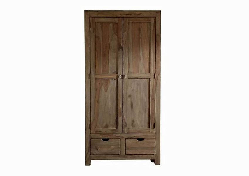 Massivmoebel24 Dreh-/Schwebetürenschrank (Schrank Sheesham 96x60x200  grau günstig online kaufen