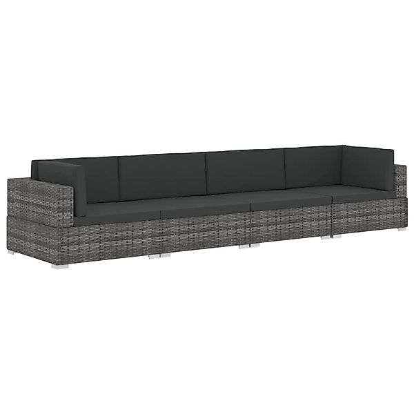 vidaXL Gartenlounge-Set 4-tlg. Garten-Sofagarnitur mit Auflagen günstig online kaufen