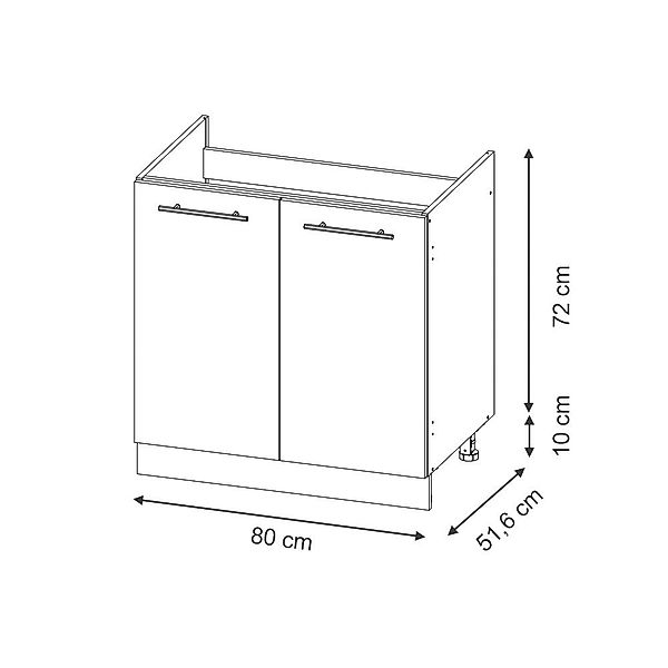 Vicco Spülenunterschrank Fame-Line, Hellblau-grau/Anthrazit, 80 cm günstig online kaufen