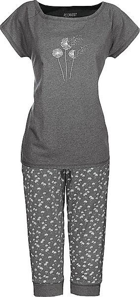 REDBEST Pyjama Damen-Schlafanzug Single-Jersey Blumen günstig online kaufen