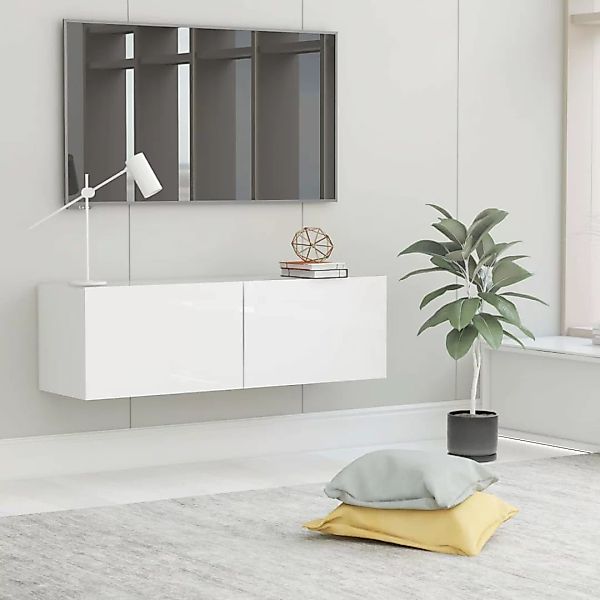 Tv-schrank Hochglanz-weiß 100 X 30 X 30 Cm Spanplatte günstig online kaufen