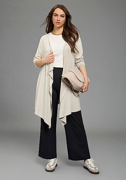 Laura Scott CURVE Strickjacke mit Wasserfallausschnitt, Langarm-Design, fig günstig online kaufen