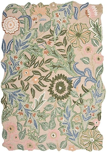 FLAIR RUGS Wollteppich »Bryony Floral«, rechteckig, 10 mm Höhe, Floraler Wo günstig online kaufen