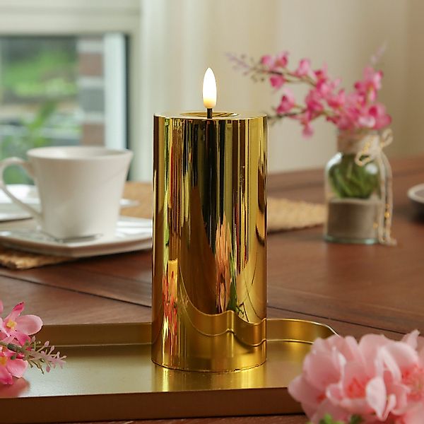 MARELIDA LED-Kerze gold glänzend festliche Kunststoff günstig online kaufen