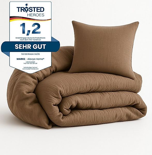 Alavya Home® Bettwäsche, 100% Bio-Baumwolle, 2 teilig, Bettbezug-Set Bettwä günstig online kaufen