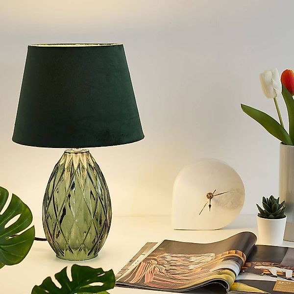 Pauleen Tischleuchte Crystal Velvet max40W 230V, ohne Leuchtmittel, E14, Gr günstig online kaufen