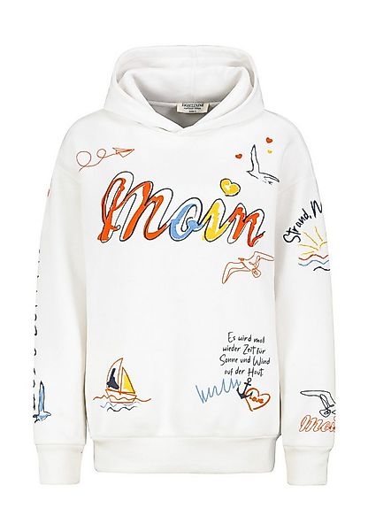 Eight2Nine Kapuzenpullover Damen Hoodie Kapuzenpullover allover Küstenprint günstig online kaufen