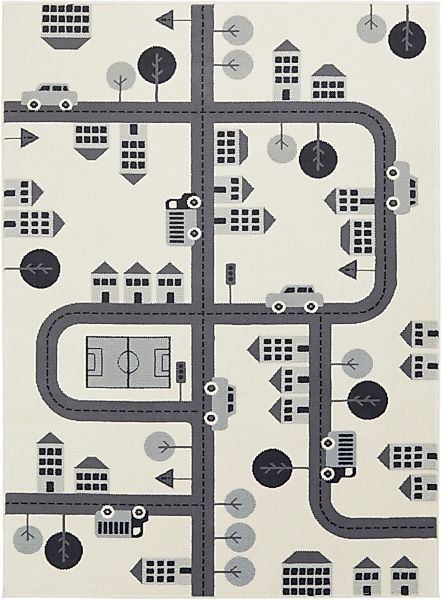 HANSE Home Kinderteppich "Town" rechteckig 0,9 mm Höhe Kurzflor, Kindertepp günstig online kaufen