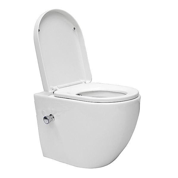 LuxeBath Tiefspül-WC Spülrandloses Hänge WC Keramik mit WC-Sitz abnehmbar S günstig online kaufen