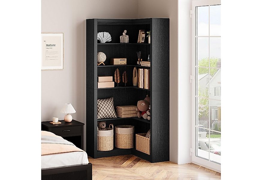 GarveeMore Eckregal 5-stufiges L-förmiges Eckbücherregal günstig online kaufen