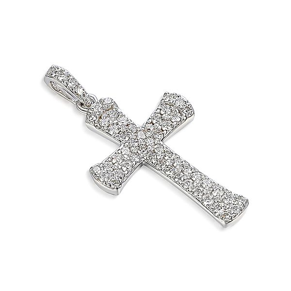 Stella-Jewellery Collier 585er Weißgold Kreuz Anhänger günstig online kaufen