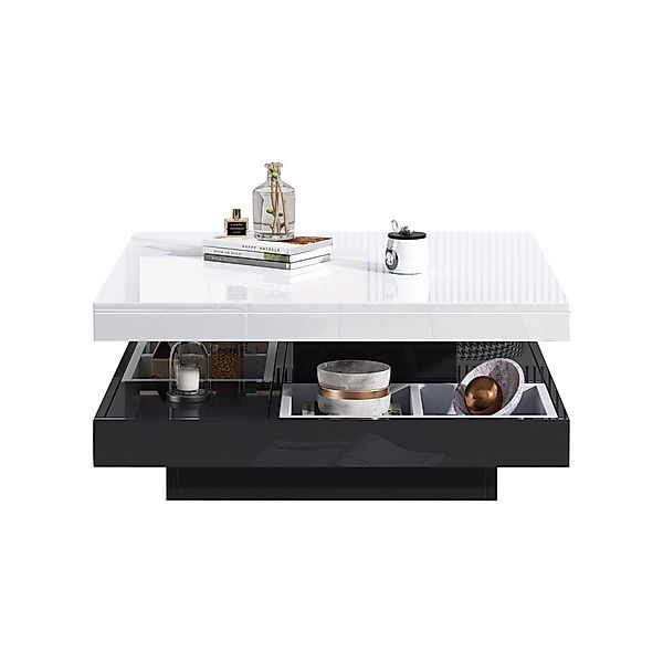 Merax Couchtisch 360° drehbar (1-St., 70x70x36cm), günstig online kaufen