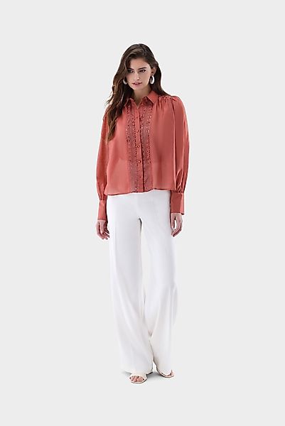 Hemdbluse mit Spitzeneinsätzen günstig online kaufen