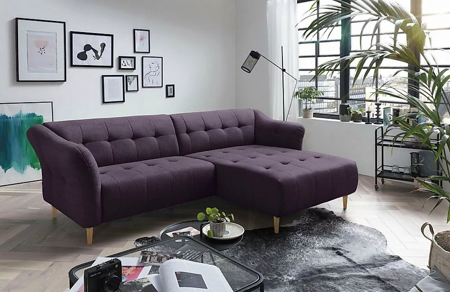 exxpo - sofa fashion Ecksofa Soraya, L-Form, mit Holzfüßen, frei im Raum st günstig online kaufen