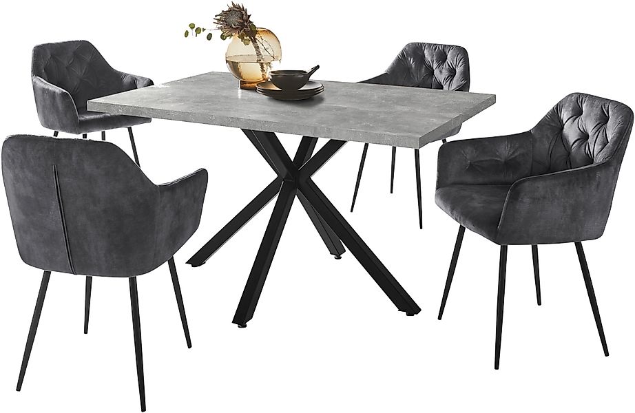 HELA Essgruppe »CLEO Tischgruppe Bestseller«, (Set, 5 tlg., 1 Tisch / 4 Stü günstig online kaufen