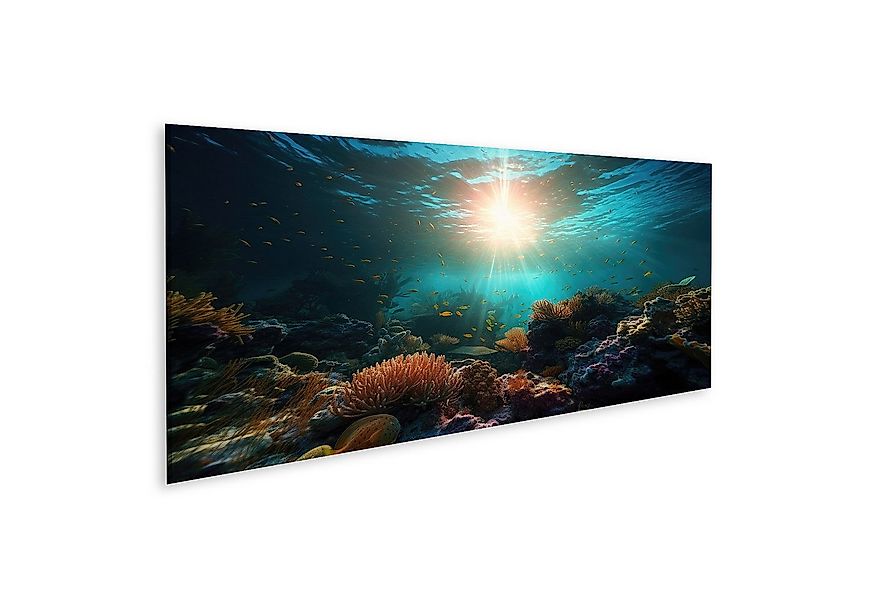 islandburner Leinwandbild Tiere Unterwasserwelt Sonnenstrahlen Korallenriff günstig online kaufen
