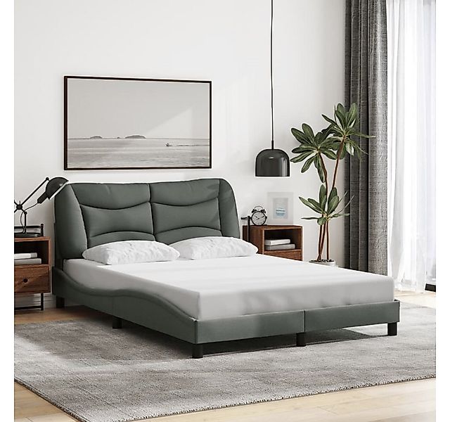 furnicato Bettgestell ohne Matratze "Hvar" Dunkelgrau 120x200 cm Stoff (1-t günstig online kaufen