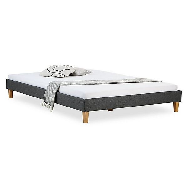 Homestyle4u Polsterbett mit Lattenrost 160x200 cm in Grau 1982 günstig online kaufen