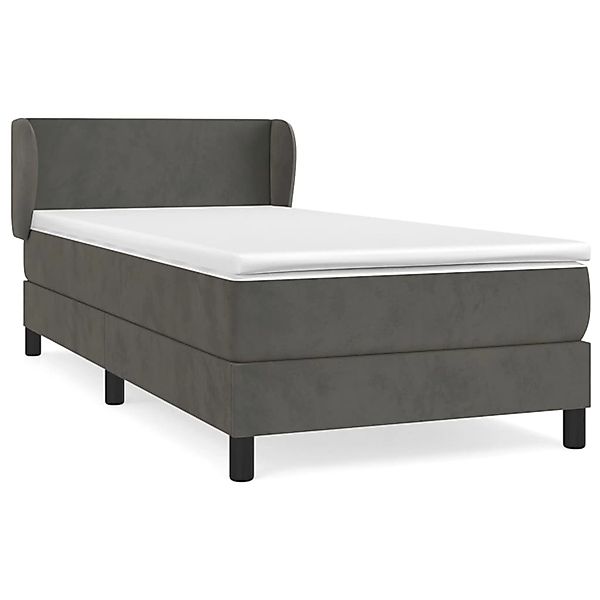 vidaXL Boxspringbett mit Matratze Dunkelgrau 100x200 cm Samt1398207 günstig online kaufen
