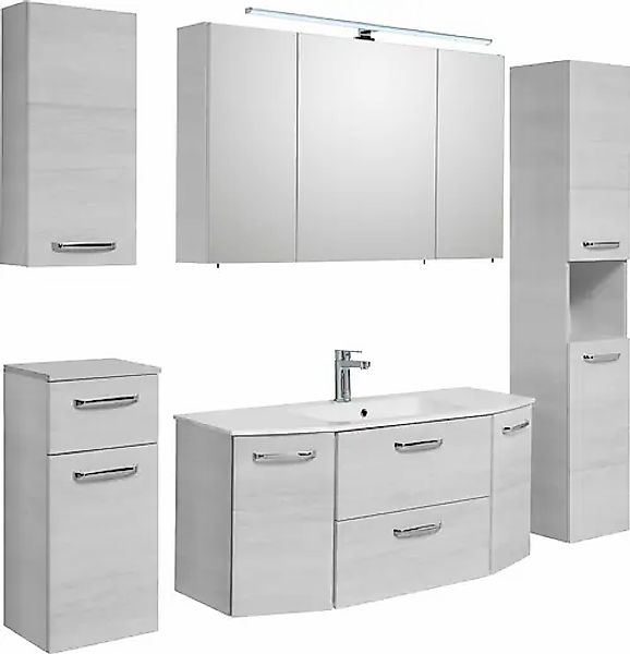 Saphir Badmöbel-Set »Quickset 936 5-teilig, Glas-Waschtisch mit LED-Spiegel günstig online kaufen