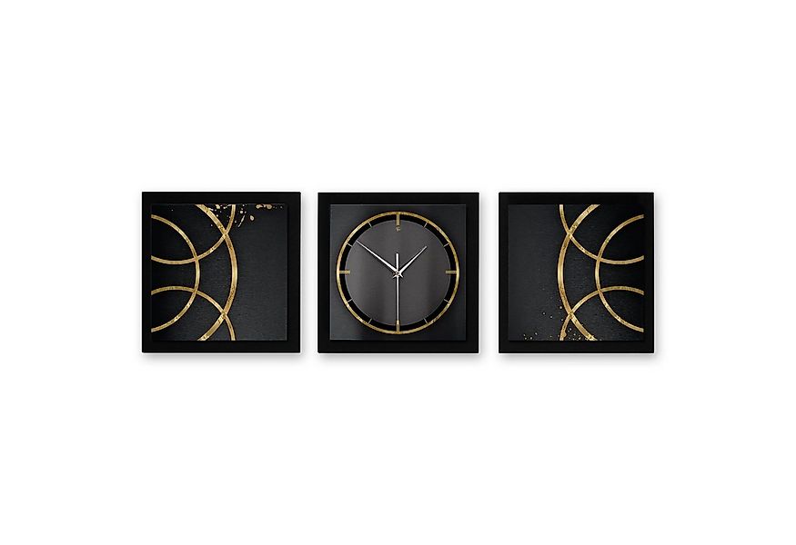 Kreative Feder Wanduhr Golden Rings (ohne Ticken, Funk- oder Quarzuhrwerk, günstig online kaufen