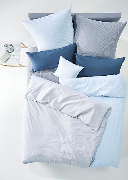 fleuresse Bettwäsche "Porto Structure" 3 Stk. tlg. 100% Baumwolle, in Gr. 1 günstig online kaufen