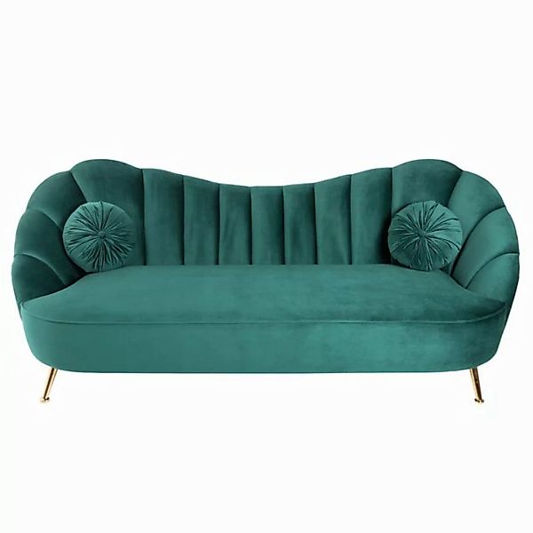 riess-ambiente 3-Sitzer ARIELLE 220cm aqua / gold, mit Samt-Bezug günstig online kaufen