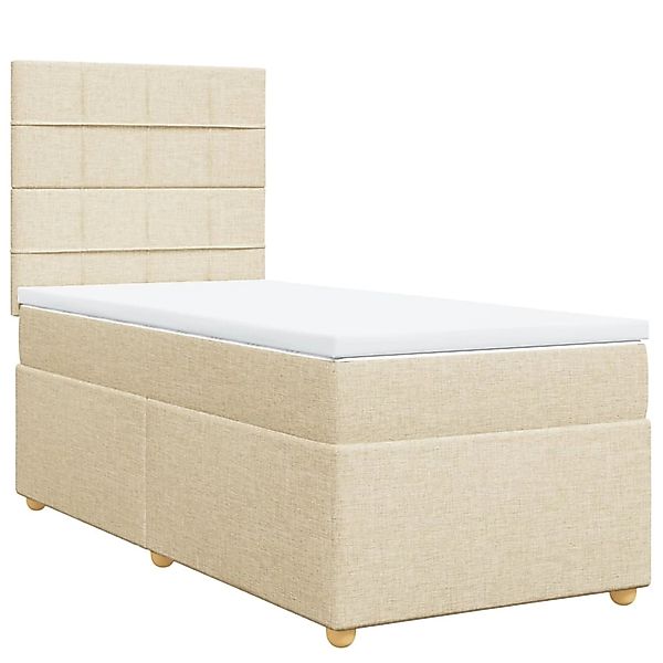 vidaXL Boxspringbett mit Matratze Creme 80x200 cm Stoff 3291112 günstig online kaufen