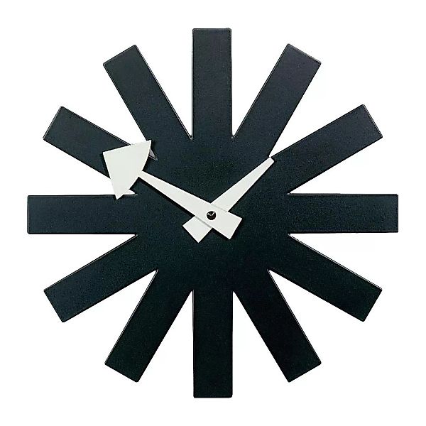 Vitra - Asterisk Clock Nelson Wanduhr - schwarz/weiß/Metall/Ø25cm günstig online kaufen
