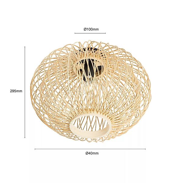 Lindby Solvira Deckenlampe, Bambusgeflecht, rund günstig online kaufen