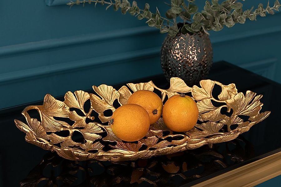 riess-ambiente Dekoschale GINKGO LEAFS 50cm gold (Einzelartikel, 1 St), Woh günstig online kaufen