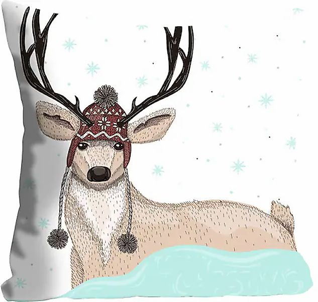 queence Dekokissen »Walter«, Kissenhülle,Rentier,Mütze,Weihnachten,Festlich günstig online kaufen