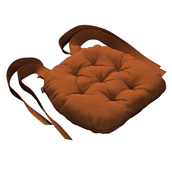 Stuhlkissen Martin mit Schleifen, Karamell, 40 x 37 x 8 cm, Cotton Panama ( günstig online kaufen