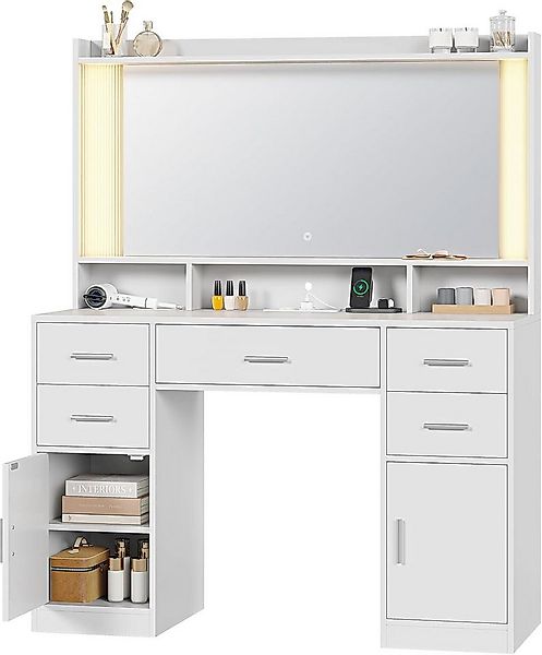 MSMASK Schminktisch mit LED-Beleuchtung und Steckdose, 50x84cm Großspiegel günstig online kaufen