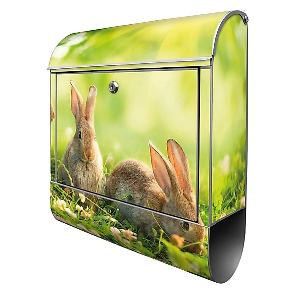 Banjado Design Briefkasten Silber Pulverbeschichtet 39x47x14cm 2 Schlüssel günstig online kaufen