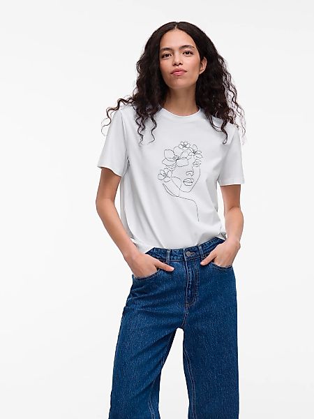 Vila Kurzarmshirt "VINORA S/S T-SHIRT - NOOS" Baumwollmischung, regular fit günstig online kaufen