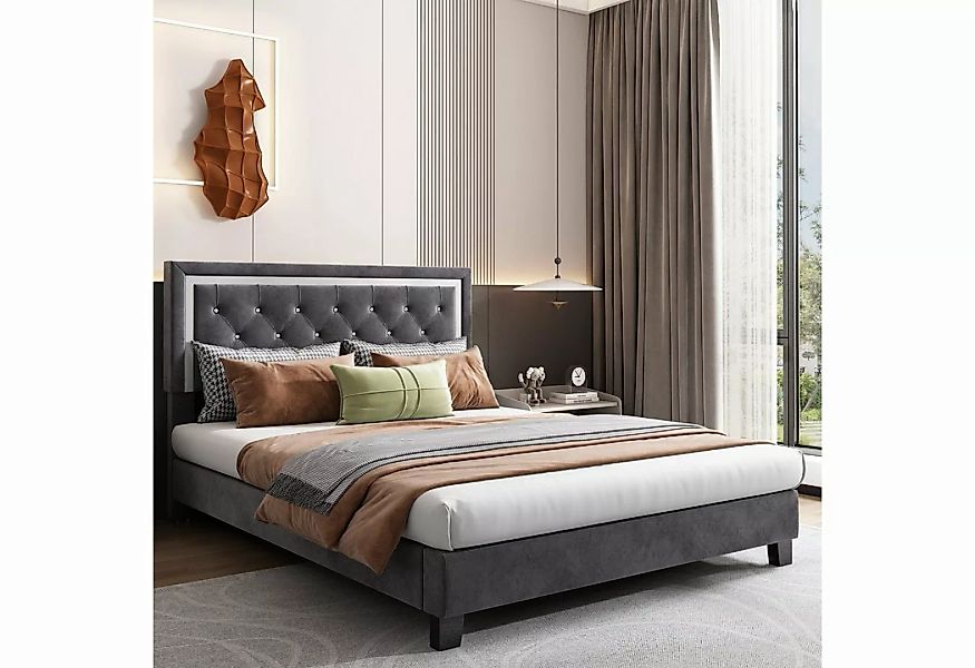 Celya Polsterbett 140×200cm Bett im Familienschlafzimmer, getuftetes Kopfte günstig online kaufen
