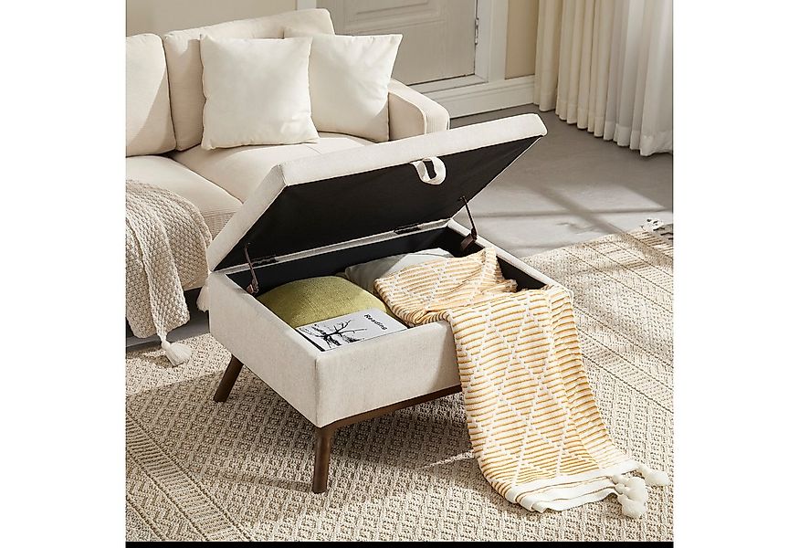 STILVORA Schuhbank mit sitzkissen,Mid-Century moderne Ottomane mit Stauraum günstig online kaufen