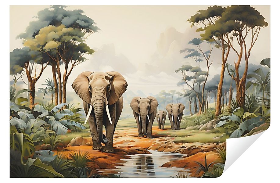 Wallarena Fototapete Elefant Dschungel Vlies Tapete günstig online kaufen