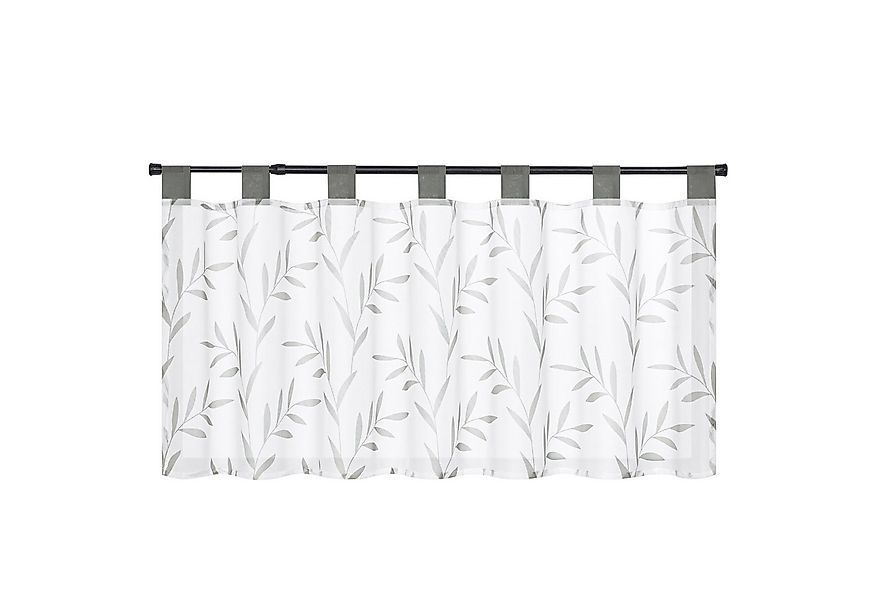 Delien Scheibengardine Celilie (1 St), Schlaufen, transparent, Voile mit Bl günstig online kaufen