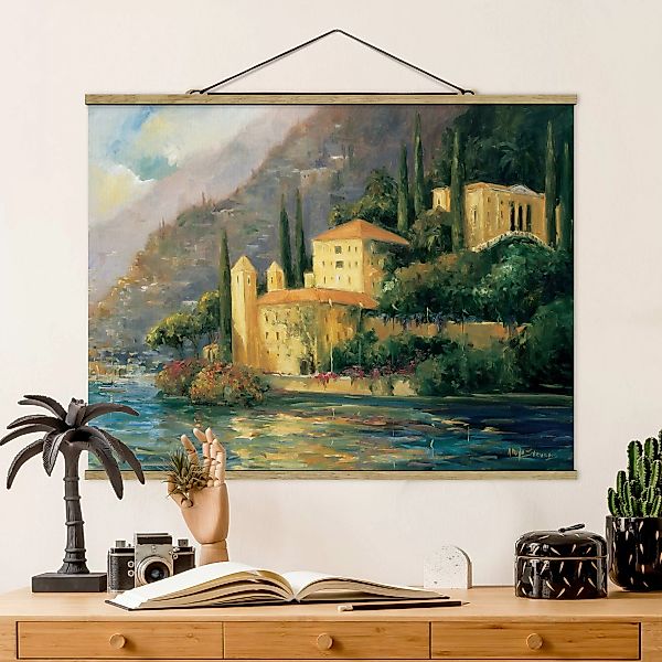 Stoffbild Kunstdruck mit Posterleisten - Querformat Italienische Landschaft günstig online kaufen