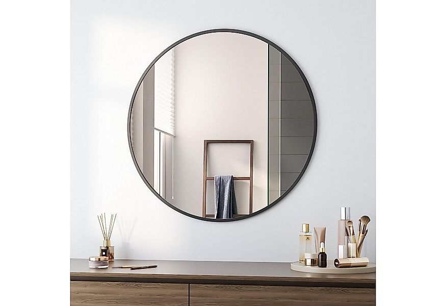 Boromal Dekospiegel Wandspiegel Schwarz Spiegel Rund Badspiegel Ø40/50/60/7 günstig online kaufen