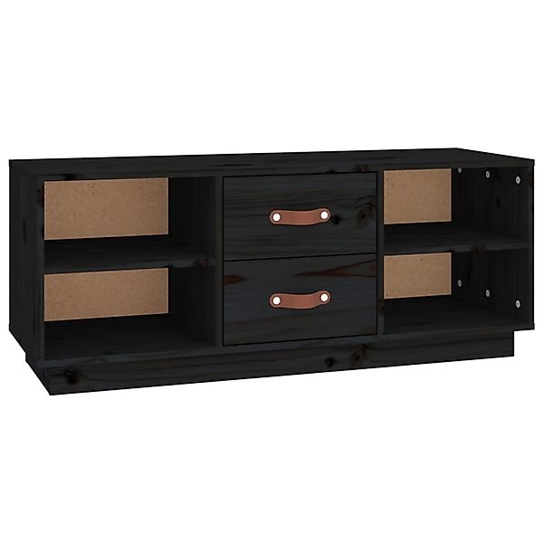 Vidaxl Tv-schrank Schwarz 100x34x40 Cm Massivholz Kiefer günstig online kaufen